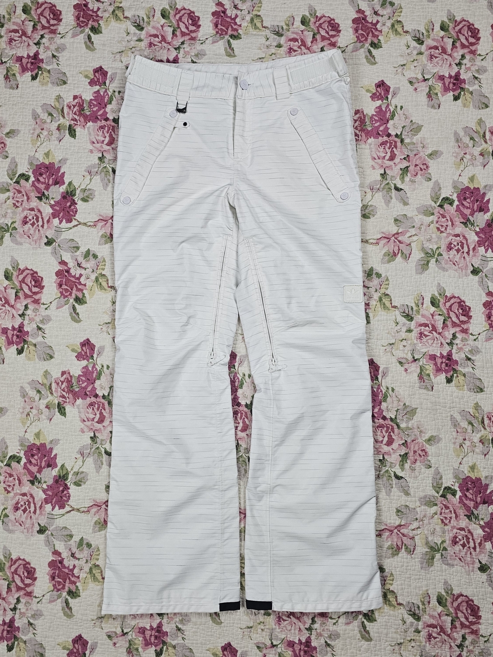 Adidas White Snowboard Pants SAMPLE Rose City Lining Recco M